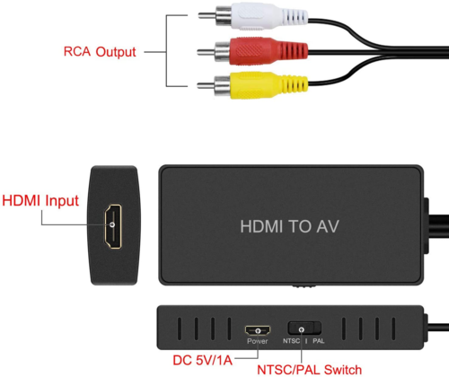 Adaptateur HDMI vers VGA Full HD 1080p avec sortie audio